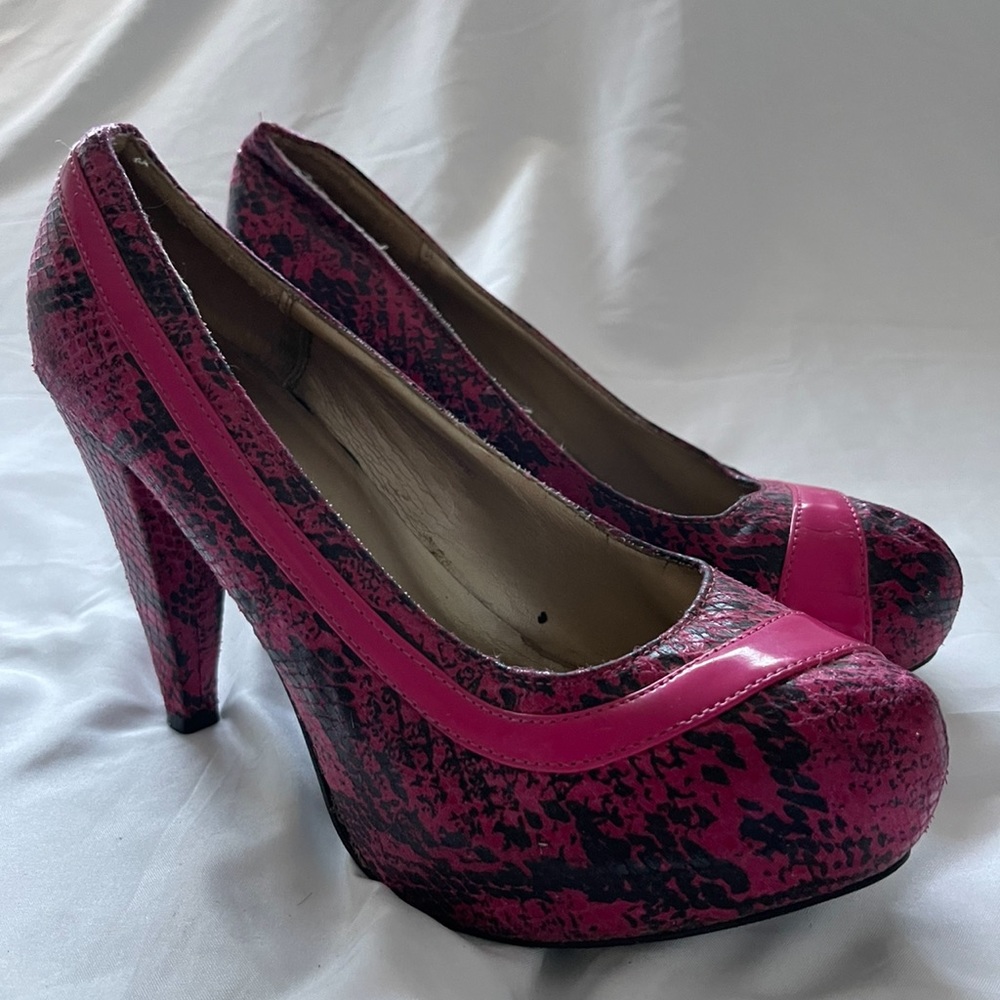 Snake print heels